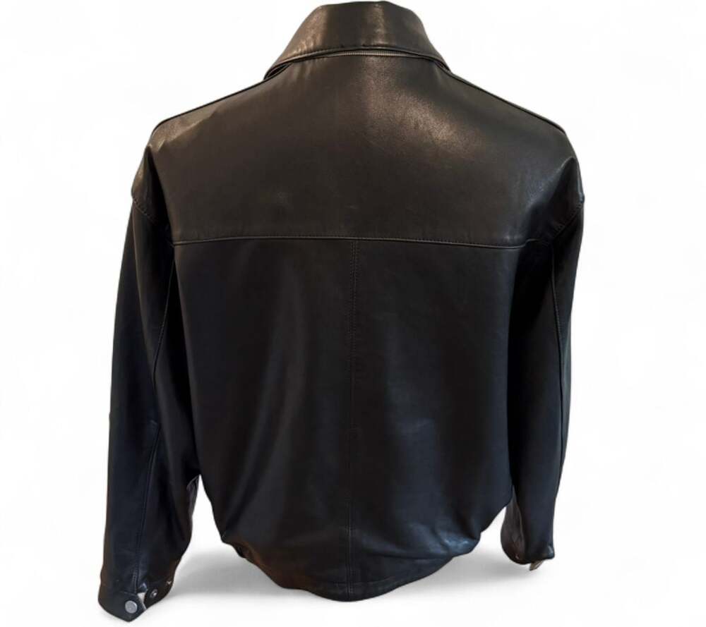 Vintage Weatherproof Black Genuine Reversible Leather Jacket, Men's M - Picture 3 of 7